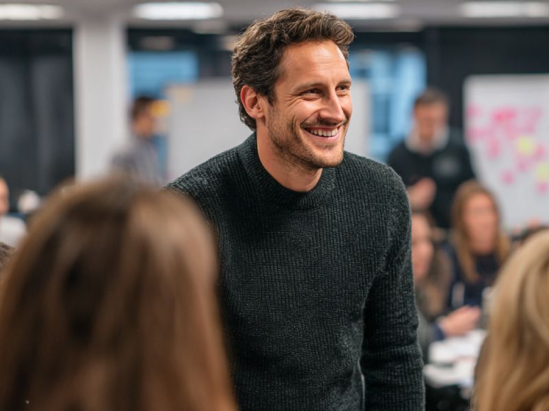 Group of professionals in a modern learning environment